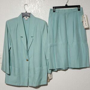 NWT NEW POTOMAC Collection Sea Green Womens Skirt Suit w/ Jacket Size 12